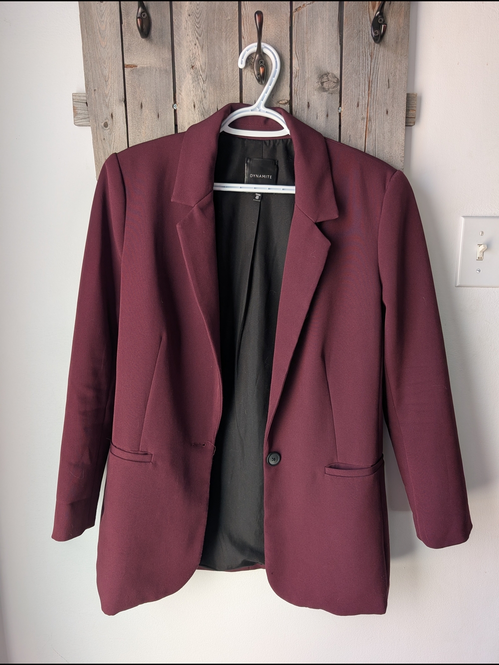 Dynamite Women's Wine-Colored Tailored Blazer